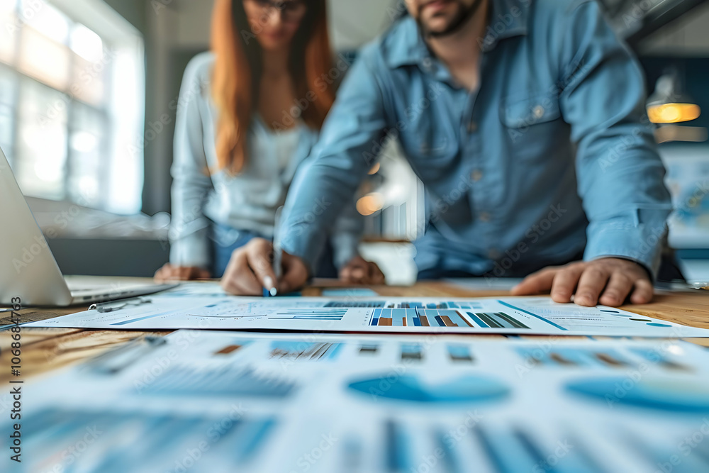 Fototapeta premium Photo Business Analysis Data Analytics Chart Graph Statistics Teamwork Collaboration Meeting
