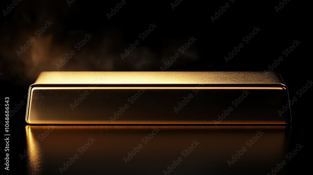 A pristine, lustrous gold bar shining brightly on a rich, dark background, symbolizing purity, wealth, and financial success. A pristine, lustrous gold bar shining brightly on a rich, dark background, symbolizing purity, wealth, and financial success.