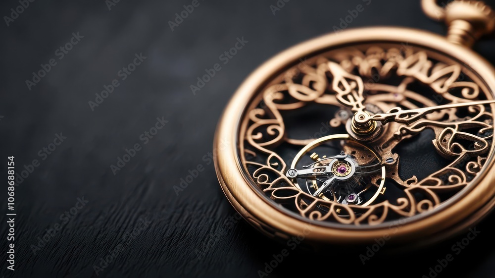 A closeup of a golden pocket watch, with intricate details, symbolizing timeless elegance, golden pocket watch, vintage luxury A closeup of a golden pocket watch, with intricate details, symbolizing timeless elegance, golden pocket watch, vintage luxury