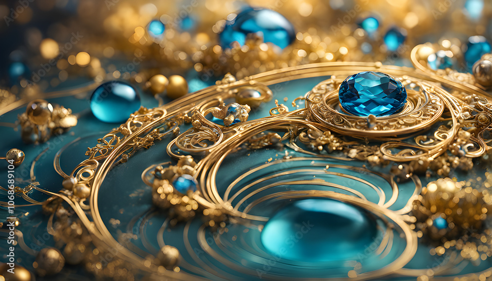 Close up of sophisticated jewel, ai generated Close up of sophisticated jewel, ai generated