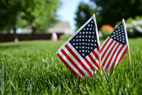 Honor veterans day by celebrating patriotism with american flags