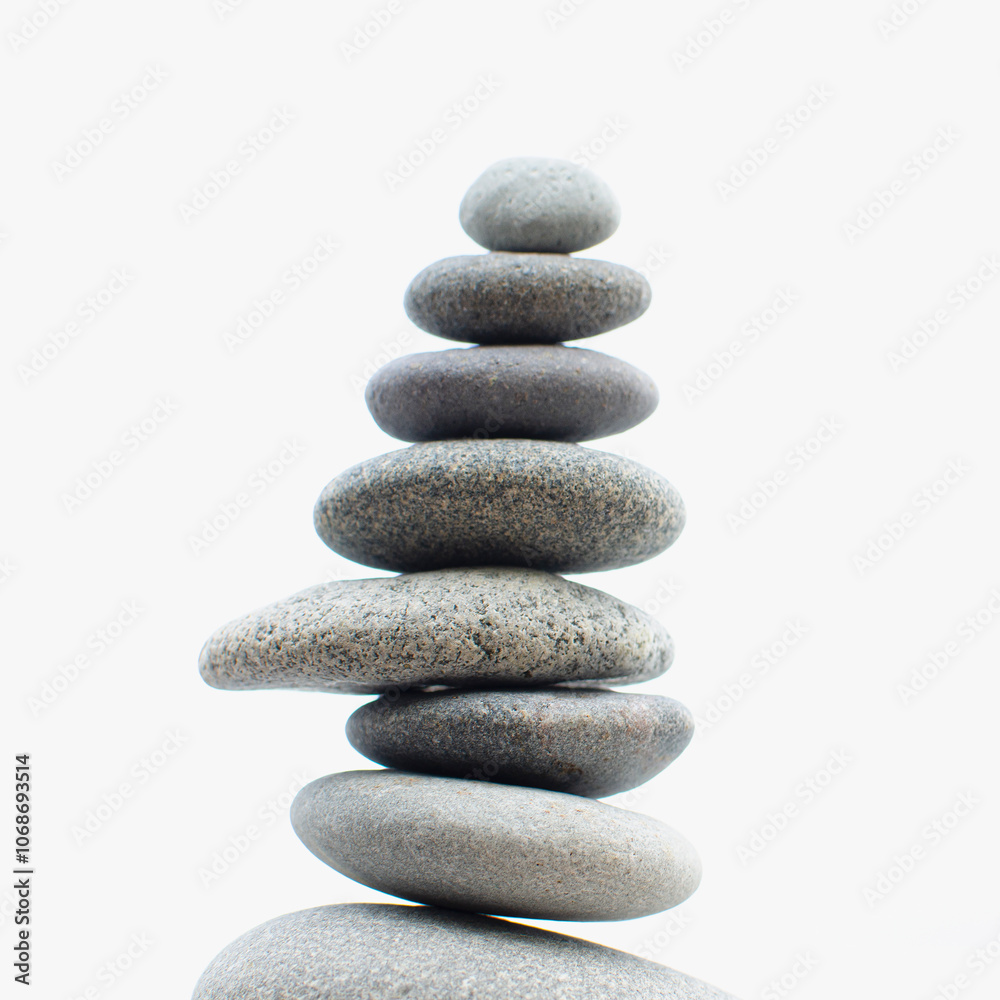 USA, New York, Lake Placid, Studio shot of stones balanced in stack USA, New York, Lake Placid, Studio shot of stones balanced in stack