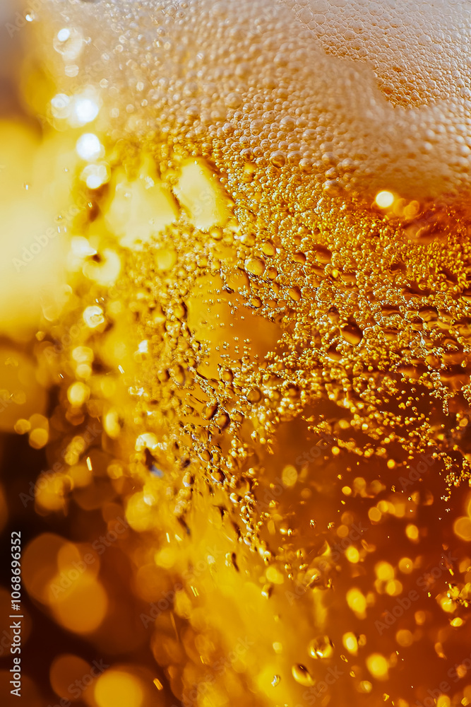A close-up shot of a glass of draft beer being poured, with golden liquid cascading into the glass, creating a frothy head that is overflowing. A close-up shot of a glass of draft beer being poured, with golden liquid cascading into the glass, creating a frothy head that is overflowing.