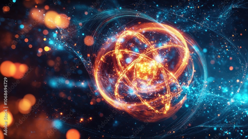 3D rendering of molecules and atoms on a dynamic, glowing science background, symbolizing advanced chemistry, medical science, and technological research 3D rendering of molecules and atoms on a dynamic, glowing science background, symbolizing advanced chemistry, medical science, and technological research