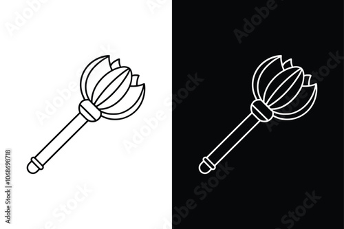 Mace vegetable  icon on White Background Vector Art Illustration on white background.