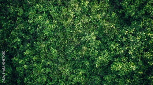 Lush Green Leaves in Dense Foliage Background.