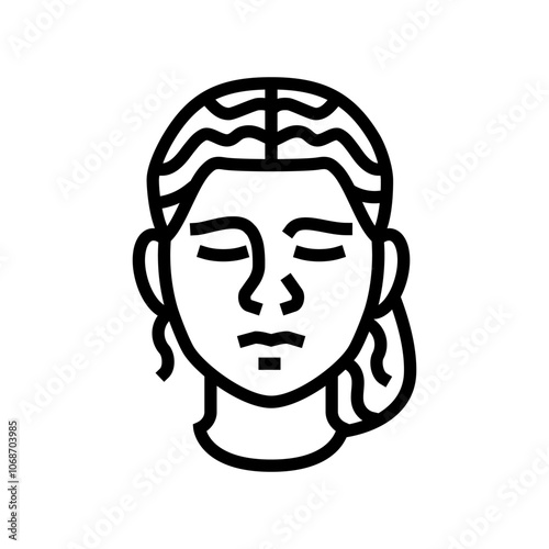 sorrow woman expression line icon vector. sorrow woman expression sign. isolated contour symbol black illustration