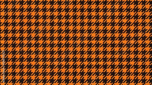 Black and Orange Houndstooth Tartan Pattern for Halloween