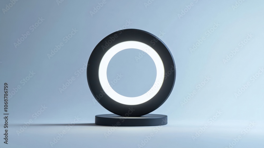 Mini LED ring light for smartphones, isolated on a plain white background, for content creation themes Mini LED ring light for smartphones, isolated on a plain white background, for content creation themes