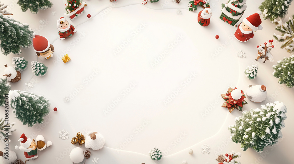 white background with christmas assets around it with copy space white background with christmas assets around it with copy space