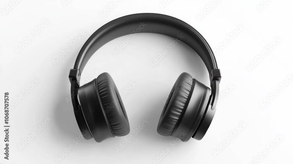 Noise-canceling over-ear headphones, isolated on a clean white background, perfect for music lovers Noise-canceling over-ear headphones, isolated on a clean white background, perfect for music lovers