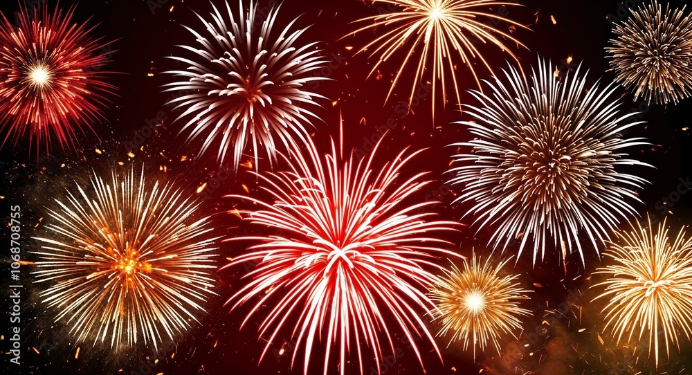 Naklejka premium Fireworks background with vibrant sparks for celebratory festive design