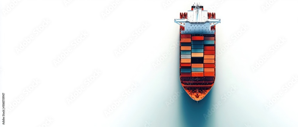 Container ship with cargo, future of logistics, isolated on white background Container ship with cargo, future of logistics, isolated on white background