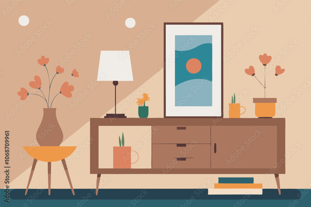 A cozy living room with wooden furniture, books, plants, and warm colors, exuding a homely atmosphere. A cozy living room with wooden furniture, books, plants, and warm colors, exuding a homely atmosphere.