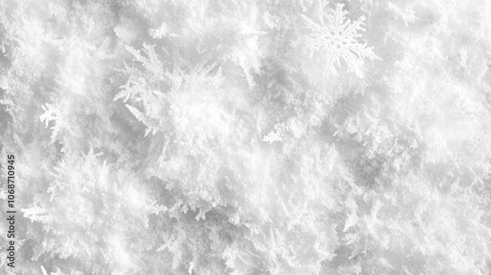 Fototapeta premium Snowflake and snow texture with intricate frosty details.