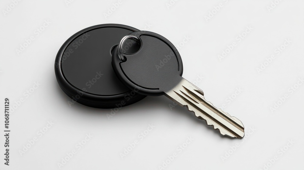 Smart key tracker with compact design, isolated on a white background, for keeping track of essentials Smart key tracker with compact design, isolated on a white background, for keeping track of essentials