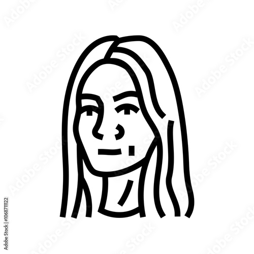 confident woman expression line icon vector. confident woman expression sign. isolated contour symbol black illustration