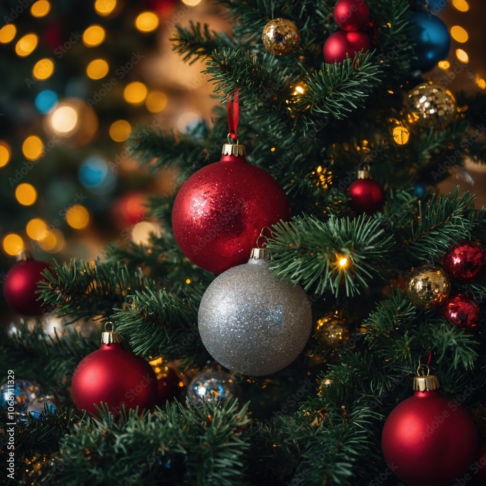 The Christmas tree sparkles The Christmas tree sparkles