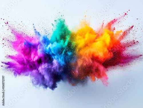 Wallpaper Mural Vibrant explosion of colored powders creates a dynamic visual display of motion and energy in abstract artistic creation Torontodigital.ca