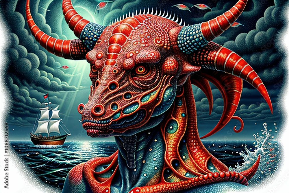 custom made wallpaper toronto digitaldemon, devil, red, realistic, detailed, smooth facial features