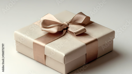 a light beige gift box on a white background