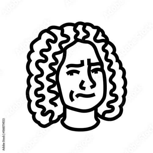 skepticism woman expression line icon vector. skepticism woman expression sign. isolated contour symbol black illustration