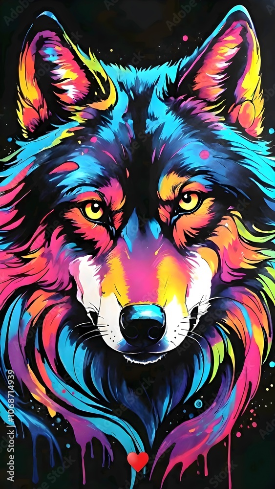 Fototapeta Wolf. animals. ferret. Serigala. Musang. Binatang buas. Wallpaper. Hd picture. Vector. Illustrator. Arts.