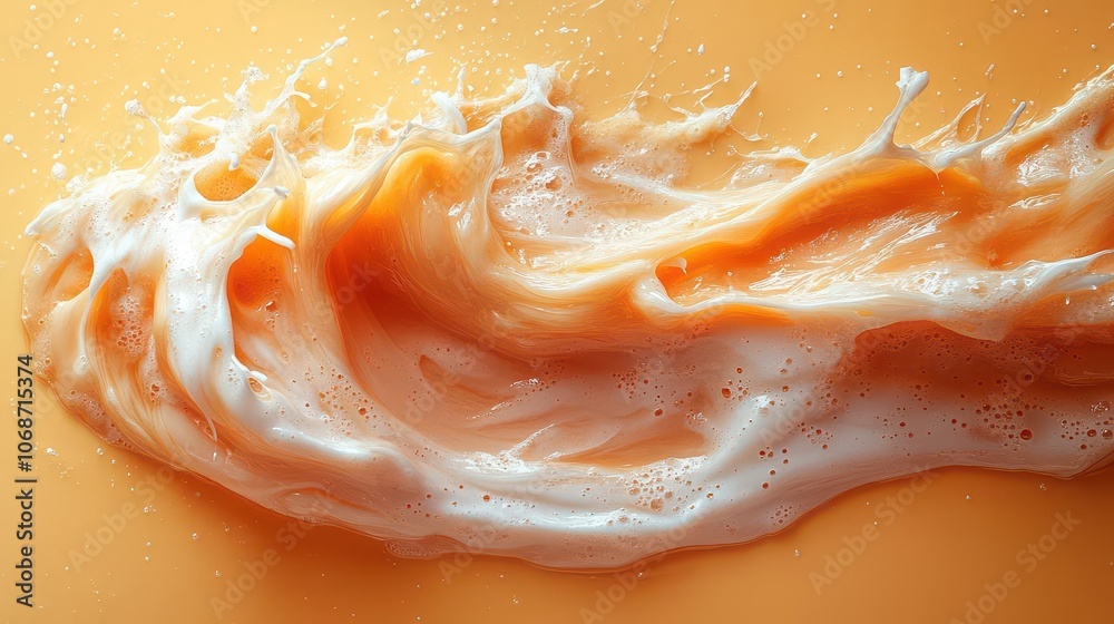 sun lotion spills artistically onto a white surface, creating a puddle of tanning cream, highlighting the texture and sheen of the product in a visually appealing top-down view sun lotion spills artistically onto a white surface, creating a puddle of tanning cream, highlighting the texture and sheen of the product in a visually appealing top-down view