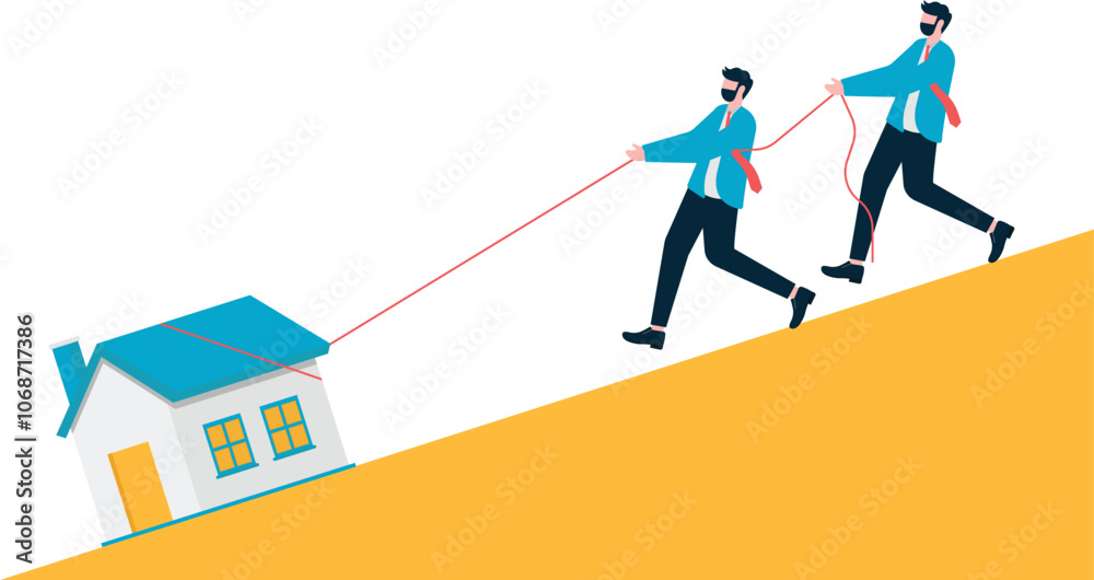 Fototapeta premium Mortgage stress conceptual illustration.