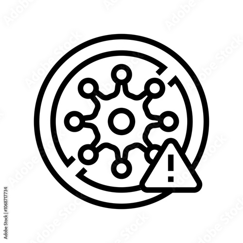 cross contamination prevention line icon vector. cross contamination prevention sign. isolated contour symbol black illustration