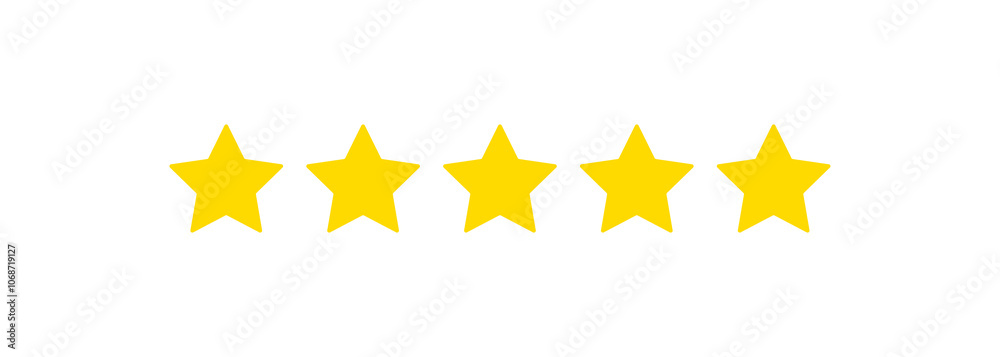 Five stars quality rating icon. Five stars quality rating icon.