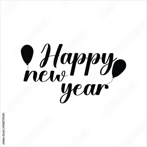Happy new year logo new year typography