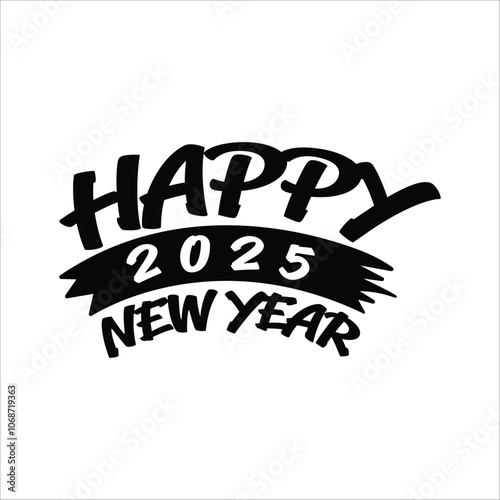 Happy new year logo new year typography