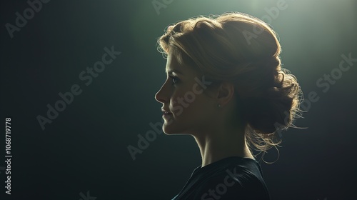 Portrait of a sad pregnant woman in profile - Women's Rights Issues photo