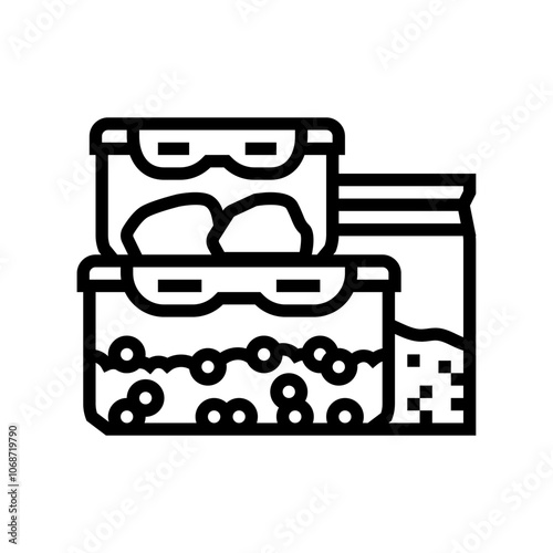 proper food storage food safety line icon vector. proper food storage food safety sign. isolated contour symbol black illustration