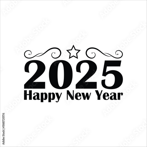 Happy new year logo new year typography