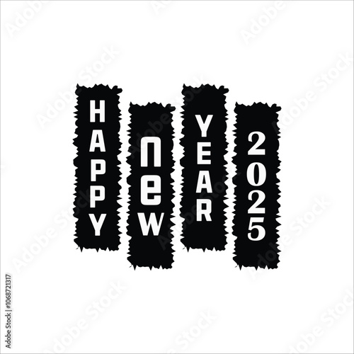 Happy new year logo new year typography