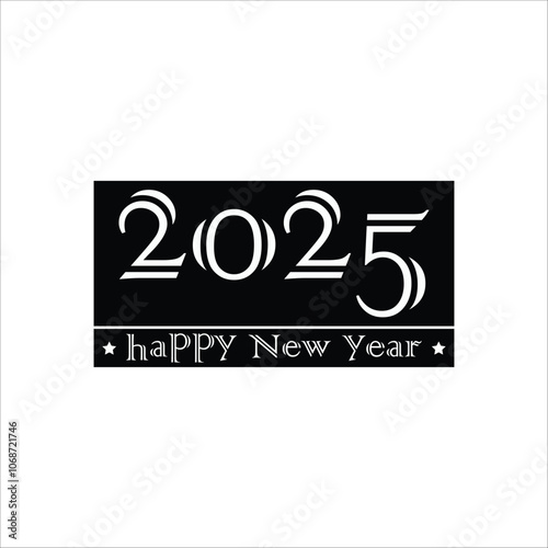 Happy new year logo new year typography