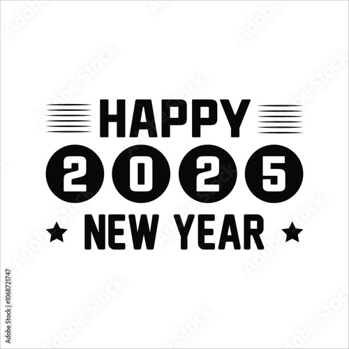 Happy new year logo new year typography