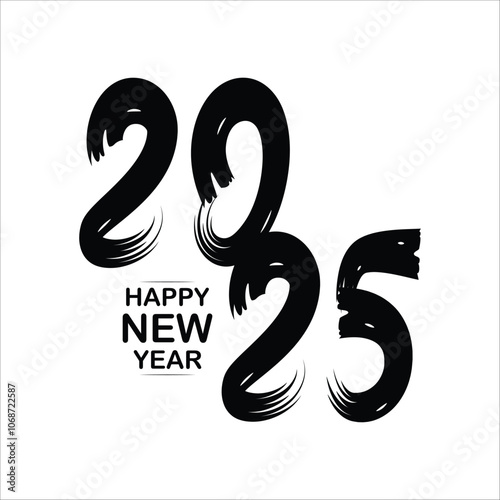 Happy new year logo new year typography