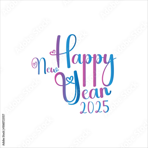 Happy new year logo new year typography