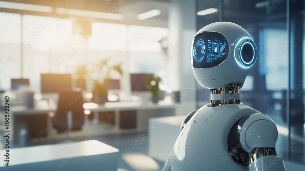 Robot in Modern Office Setting Robot in Modern Office Setting
