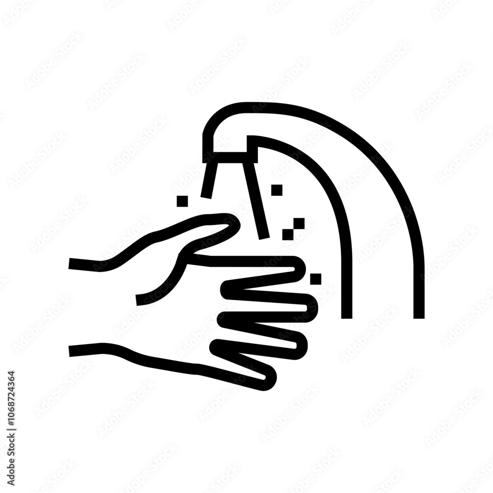 hand hygiene food safety line icon vector. hand hygiene food safety sign. isolated contour symbol black illustration hand hygiene food safety line icon vector. hand hygiene food safety sign. isolated contour symbol black illustration