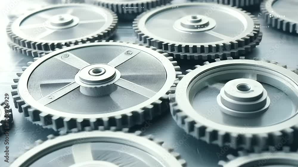Digital Blueprint with Gears and Binary Code Background Digital Blueprint with Gears and Binary Code Background