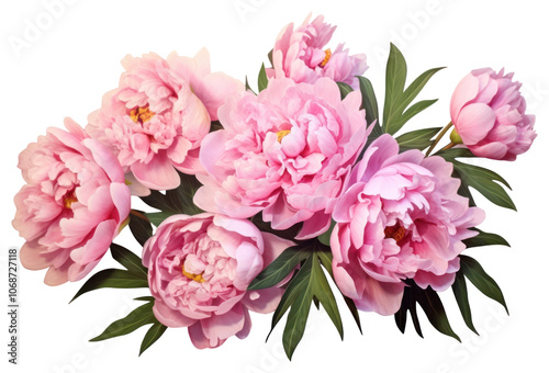 Fototapeta Naklejka Na Ścianę i Meble -  PNG Pink peony flower blossom plant.