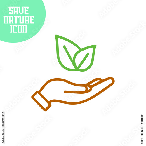 eco friendly icon in outline style.