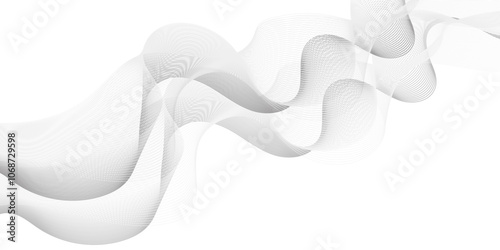 Abstract wave element for design. Digital frequency. Elegant abstract smooth swoosh speed gray wave modern stream. art background. Vector illustration. Wave with lines created using blend.	
