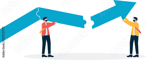 Ladder, arrow symbol, puzzle, white collar.

