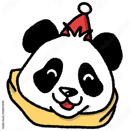 Cute Panda Christmas Animal Cartoon Character
