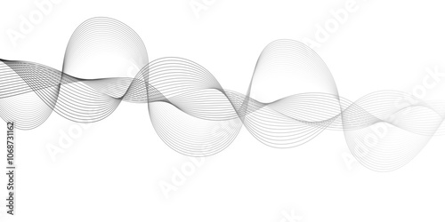 Abstract wave element for design. Digital frequency. Elegant abstract smooth swoosh speed gray wave modern stream. art background. Vector illustration. Wave with lines created using blend.	
